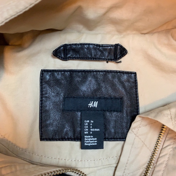 H&M Tan Full Zip Trench Jacket - Picture 6 of 7